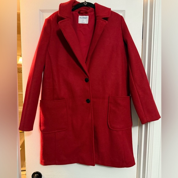 Old Navy Jackets & Blazers - Old Navy Red Single-Breasted Pea Coat